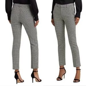 Ralph Lauren Black and White Houndstooth Tailored Trousers